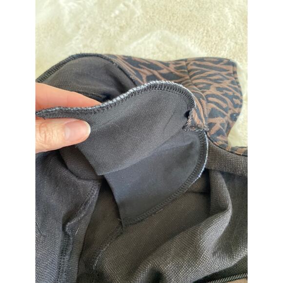 Rafael Sport Animal Print Brown Black Full Zip Stretch‎ Leisure Jacket Sz L - Picture 7 of 9